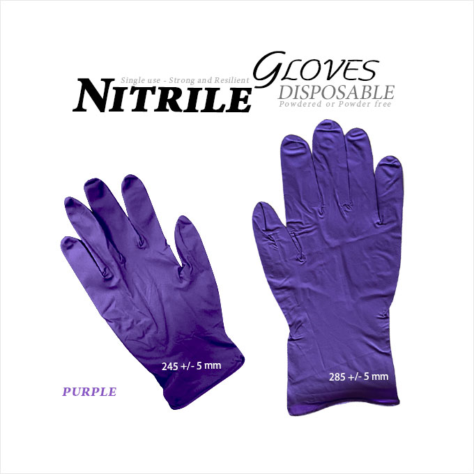Nitrile Disposable Gloves - Purple