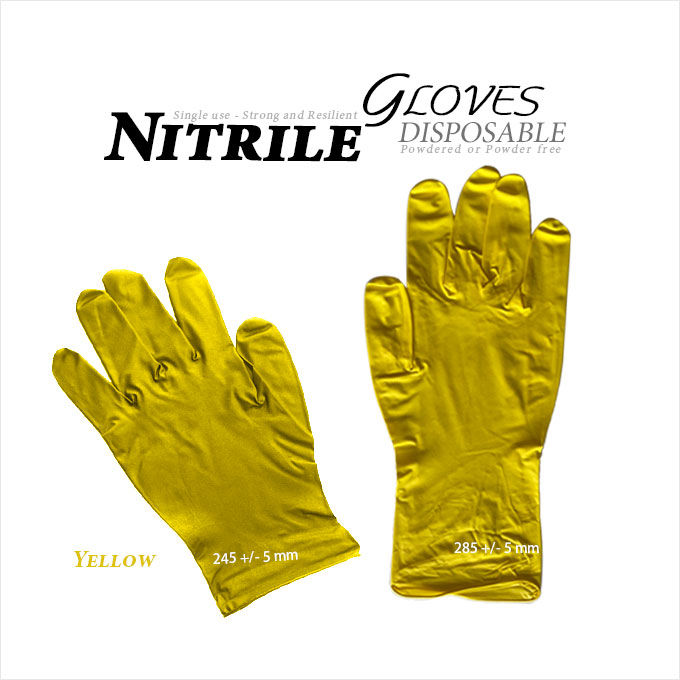 Nitrile Disposable Gloves - Yellow